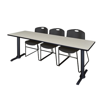 Cain Rectangle Tables > Training Tables > Cain Training Table & Chair Sets, 84 W, 24 L, 29 H, Maple MTRCT8424PL44BK